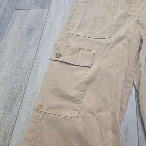 Joie tan cargo pants cotton tencel blend high waist worn in comfort size 6 - Picture 4 of 14